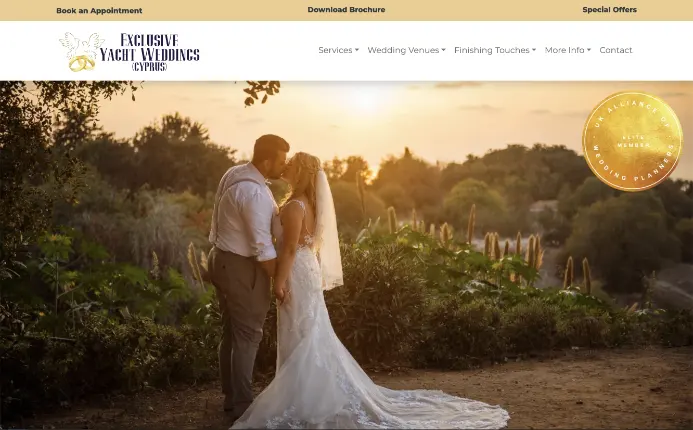 Exclusive Yacht Weddings Website